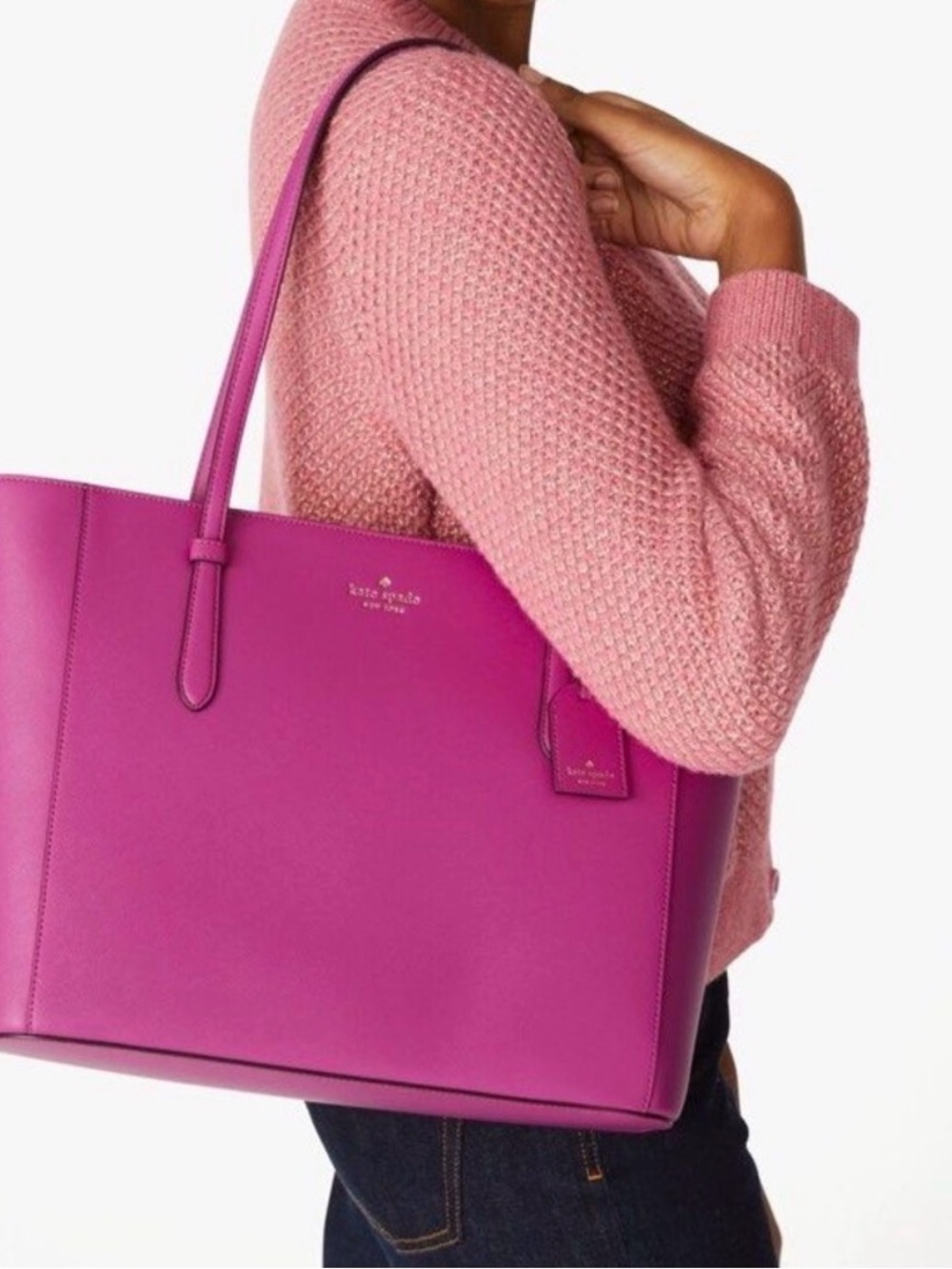 Kate Spade Purple Leather Tote Shoulder Bag